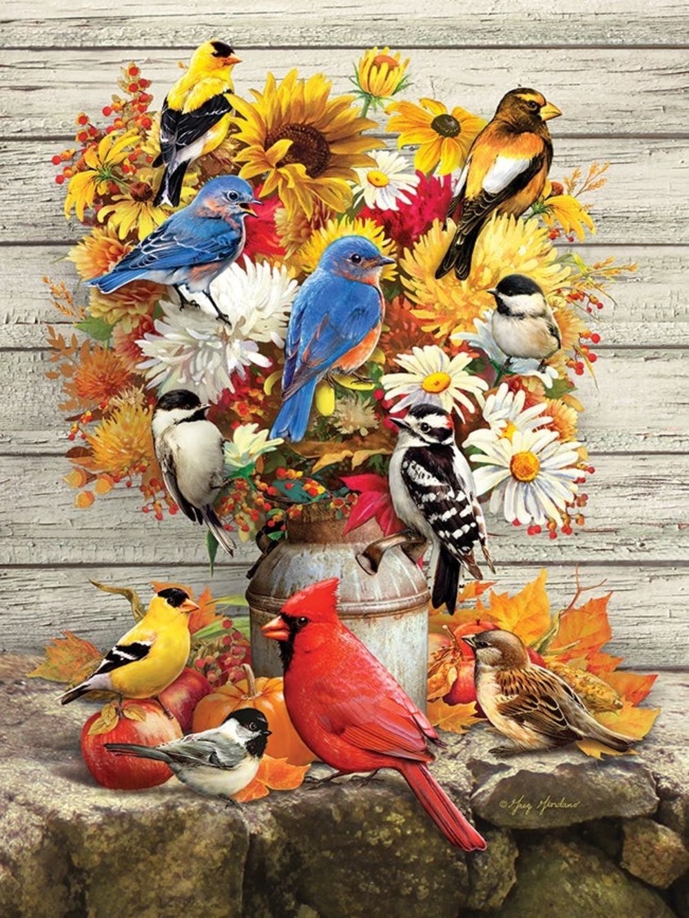 Cobble Hill Autumn Songbirds 500-Piece Puzzle - - Picture 6 of 7